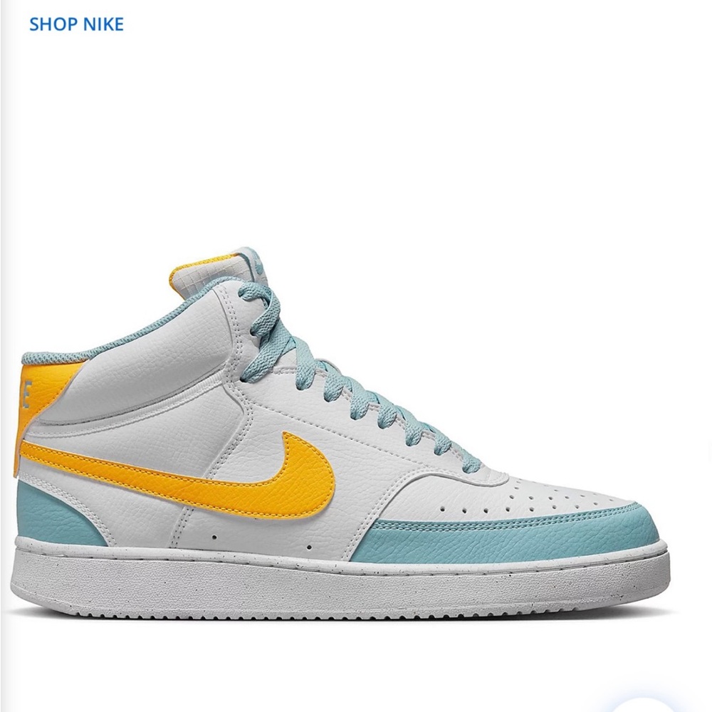 Nike High-Top Sneakers in White and Light Blue - Picture 6 of 8